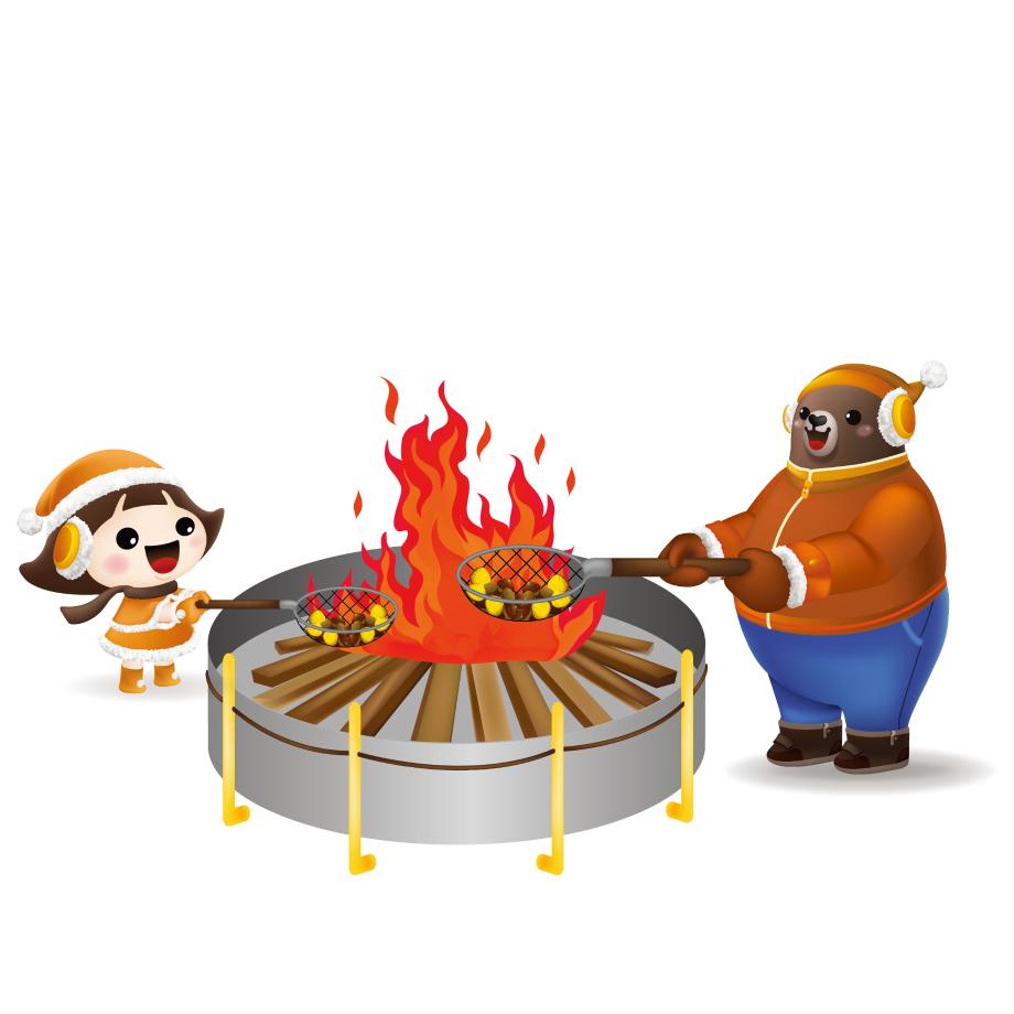 군밤굽는 고마곰과 공주 이미지